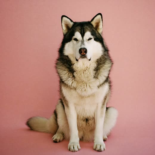 A thick-coated dog after a de-shedding treatment